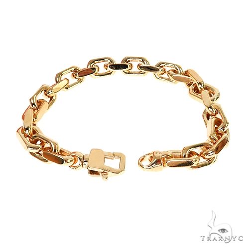 18K Yellow Gold Solid Anchor Link Bracelet 8 Inches 8.8mm   67797 - Image 2