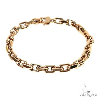 18K Rose Gold Solid Anchor Link Bracelet 8 Inches 6.3mm   67829 - Image 1