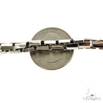 14K White Gold Solid Box Link Bracelet 8.5 Inches 6.1mm   67830 - Image 4