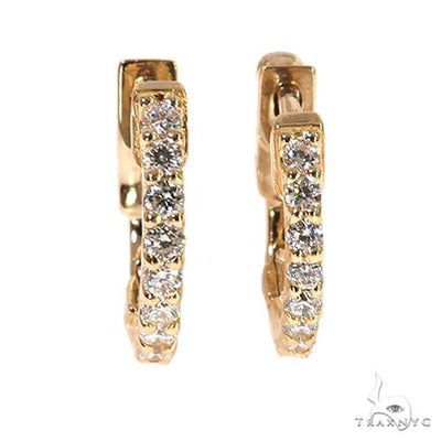14K Gold Diamond Hoop Earrings 67852 - Image 1