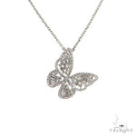 18K Gold Butterfly Baguette Diamond Necklace 67915 - Image 1