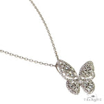 18K Gold Butterfly Baguette Diamond Necklace 67915 - Image 2