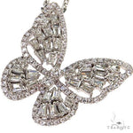 18K Gold Butterfly Baguette Diamond Necklace 67915 - Image 3