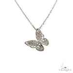 18K Gold Butterfly Baguette Diamond Necklace 67915 - Image 4