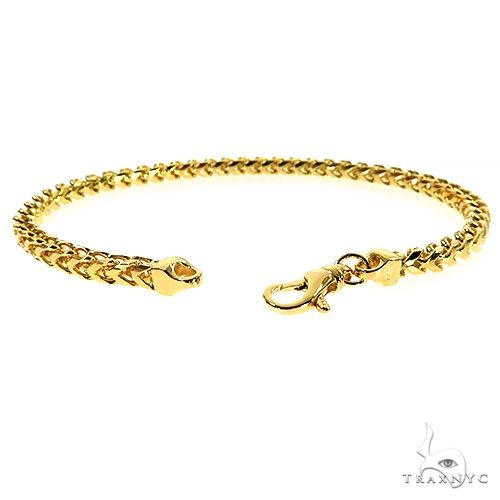 14K Yellow Gold Solid Franco Bracelet 8.5 Inches 4mm   67962 - Image 3