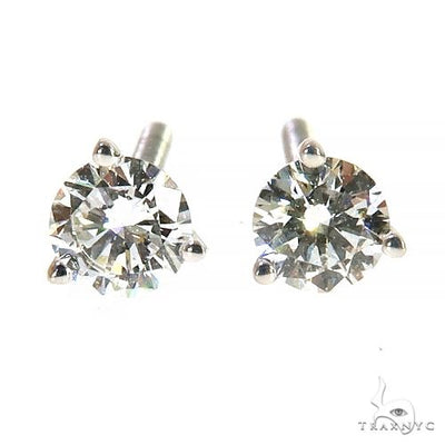 18K Gold 20 Pt Lab Diamond Stud Earrings 68059 - Image 1
