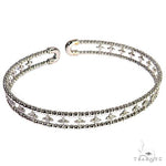 14K White Gold Diamond Beaded Bangle 68133 - Image 1