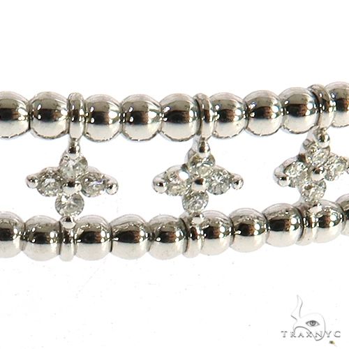 14K White Gold Diamond Beaded Bangle 68133 - Image 2