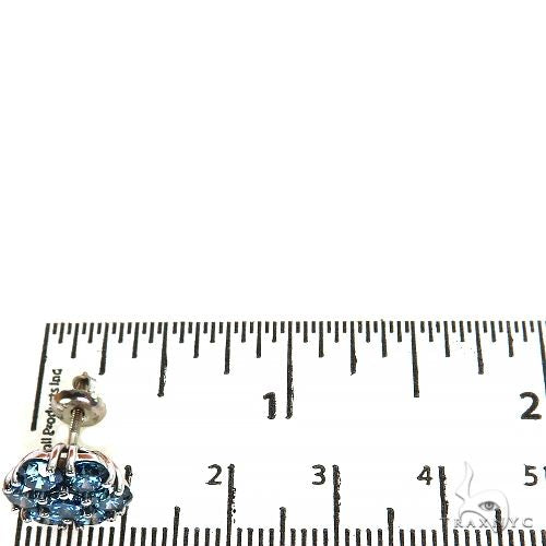 Blue Diamond Flower Earrings (Lab) 68175 - Image 4