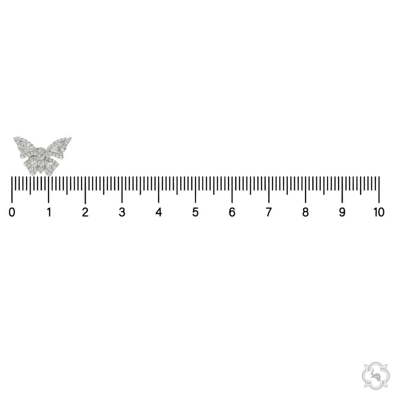 18K Gold Baguette Diamond Butterfly Earrings 68513 - Image 5