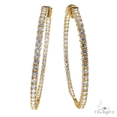 14K Gold Diamond Hoop Earrings (Lab) 68674 - Image 1