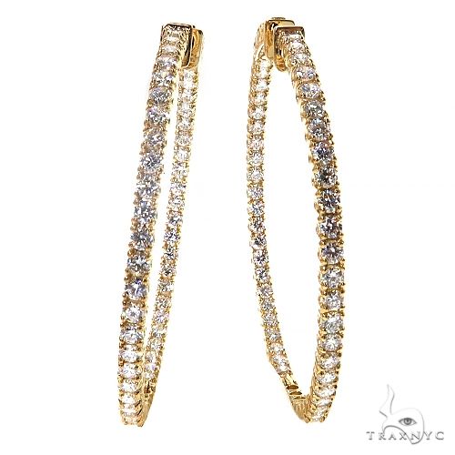 14K Gold Diamond Hoop Earrings (Lab) 68674 - Image 1