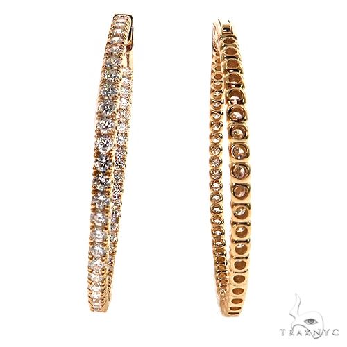 14K Gold Diamond Hoop Earrings (Lab) 68676 - Image 3