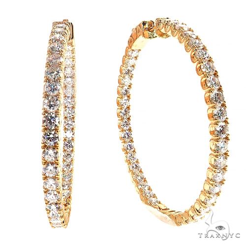 14K Gold Diamond Hoop Earrings (Lab) 68677 - Image 2