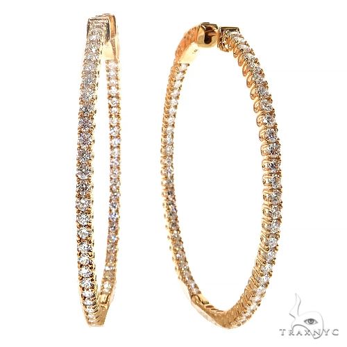 14K Gold Diamond Hoop Earrings (Lab) 68678 - Image 2