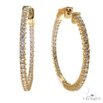 14K Gold Diamond Hoop Earrings 68680 - Image 2