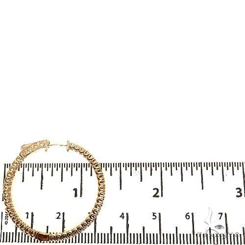 14K Gold Diamond Hoop Earrings 68680 - Image 4