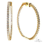 14K Gold Diamond Hoop Earrings 68681 - Image 2