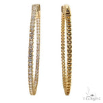 14K Gold Diamond Hoop Earrings 68682 - Image 3
