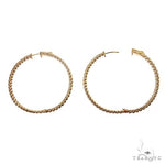 14K Gold Diamond Hoop Earrings 68683 - Image 4
