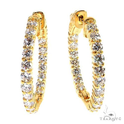 14K Gold Diamond Hoop Earrings 68824 - Image 1