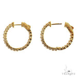14K Gold Diamond Hoop Earrings 68824 - Image 4