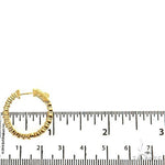 14K Gold Diamond Hoop Earrings 68824 - Image 5