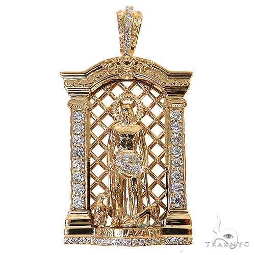 Small St. Lazarus Diamond Pendant 68912 - Image 1