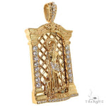 Small St. Lazarus Diamond Pendant 68912 - Image 2