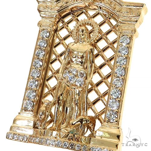 Small St. Lazarus Diamond Pendant 68912 - Image 3