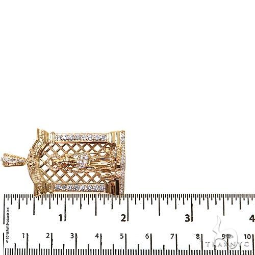 Small St. Lazarus Diamond Pendant 68912 - Image 6