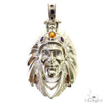 .925 Silver Tribal Indian Head Pendant 68967 - Image 1