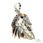 .925 Silver Tribal Indian Head Pendant 68967 - Image 2