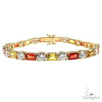 Sunset Serenity Emerald Cut Diamond Bracelet 69476 - Image 1