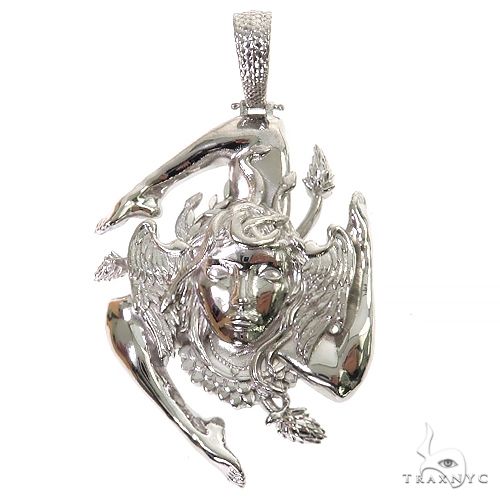 .925 Silver Sicilian Flag With Medusa Face Pendant 69558 - Image 1