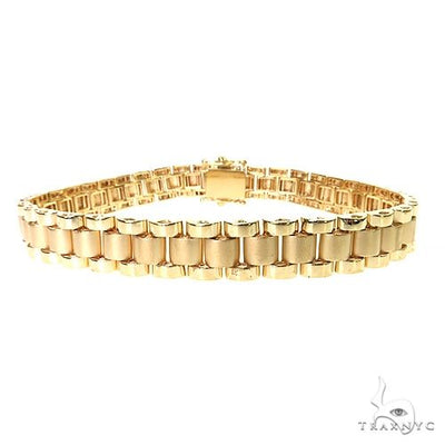 14k Yellow Gold Solid Hand Made Fancy Bracelet 9.7mm 9 inches 69724 - Image 1