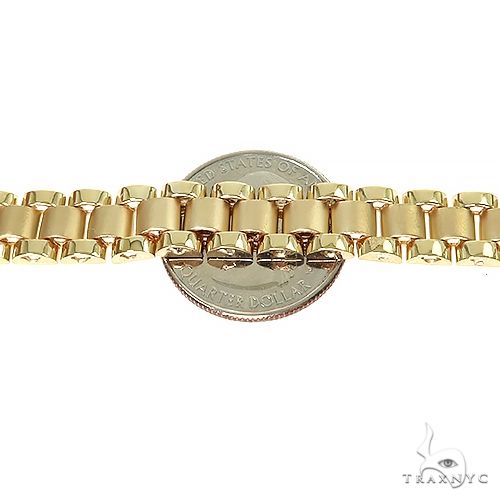 14k Yellow Gold Solid Hand Made Fancy Bracelet 9.7mm 9 inches 69724 - Image 3