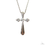3 Stone Diamond Cross Necklace (Lab) 69783 - Image 1