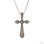 3 Stone Diamond Cross Necklace (Lab) 69783 - Image 4