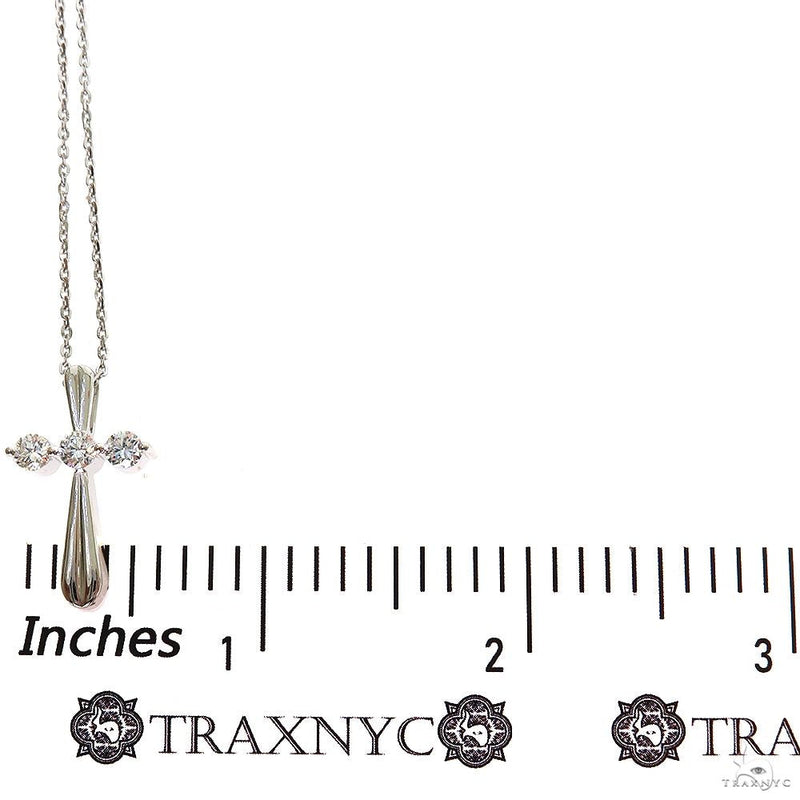 3 Stone Diamond Cross Necklace (Lab) 69783 - Image 5