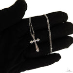 3 Stone Diamond Cross Necklace (Lab) 69783 - Image 8
