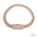 2 Row Prong Set Diamond Cuban Bracelet 69871 - Image 2