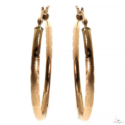 14K Gold Hoop Earrings 30mm 69909 - Image 1