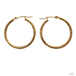 14K Gold Hoop Earrings 25mm 69910 - Image 3