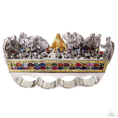 Gemstone Feast The Last Supper 4 Finger Ring 69921 - Image 1