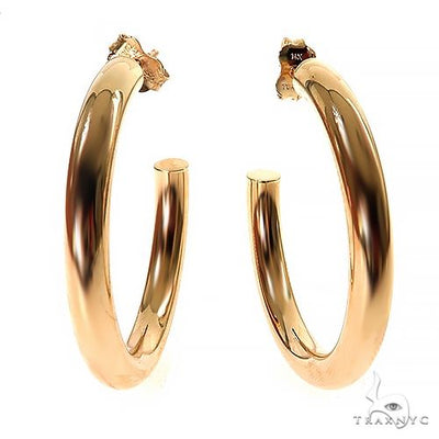 14K Gold Hoop Earrings 30mm 69923 - Image 1