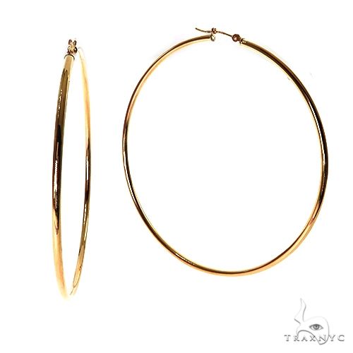 14K Gold Hoop Earrings 70mm 69924 - Image 2