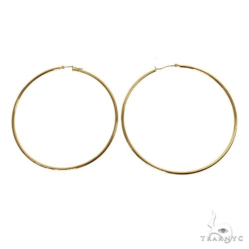 14K Gold Hoop Earrings 70mm 69924 - Image 3