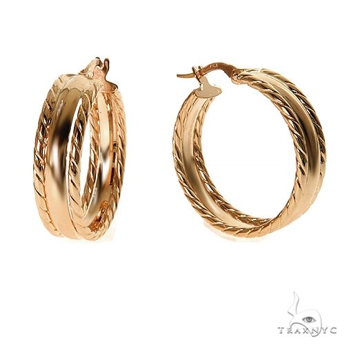 14K Gold Hoop Earrings 23mm 69926 - Image 2