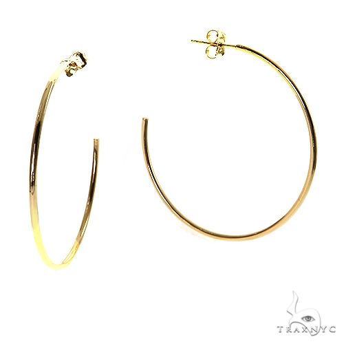 14K Gold Hoop Earrings 40mm 69928 - Image 2